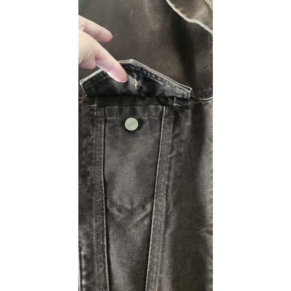 Vintage Y2K Carhartt J233 DKB Size 2XL Brown work wear jacket Sherpa Distressed - Picture 3 of 13